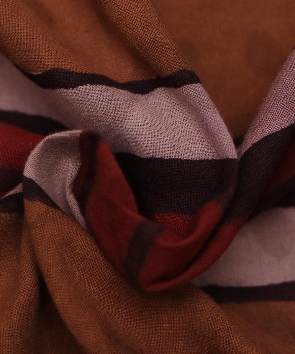mustard maroon black abstract print cotton fabric