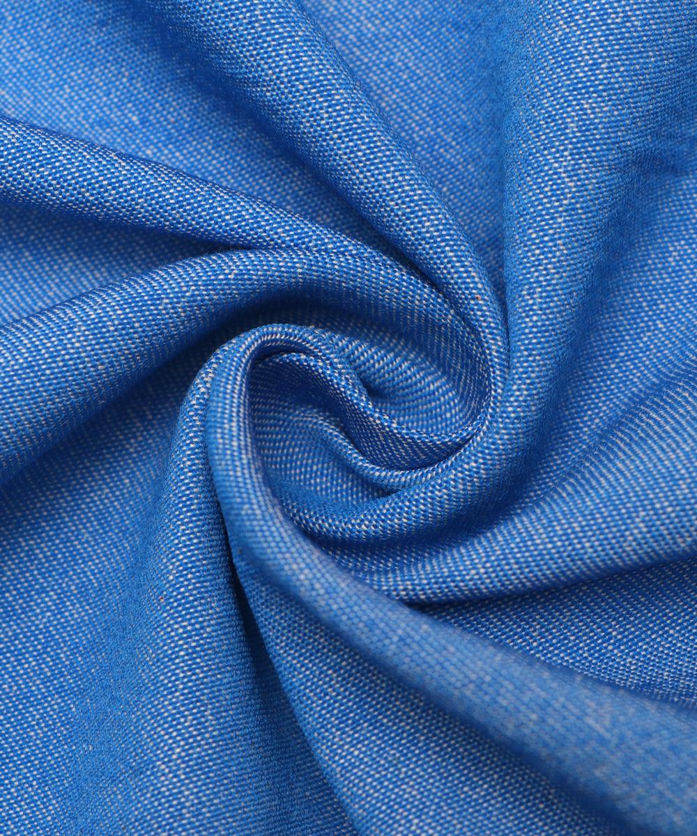 sky blue plain denim lycra fabric