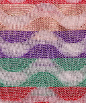 white zig zag pattern chanderi silk fabric