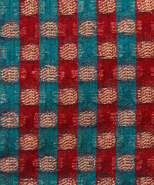red checks pattern chanderi silk fabric