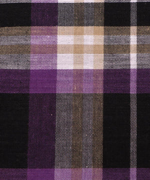 purple and black checks pattern cotton fabricCotton Fabric Material
