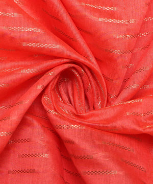 red geometric pattern chanderi silk fabric