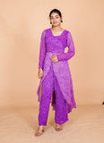 Lavender Lehariya Waves Designs Womens Co-ords Set