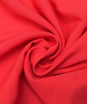 light red plain crepe fabric
