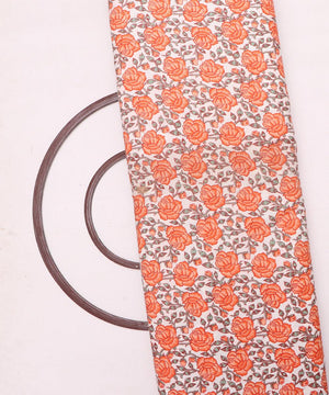White Colour Floral Print Rayon Fabric