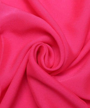 Neon Pink Colour Plain Georgette Fabric