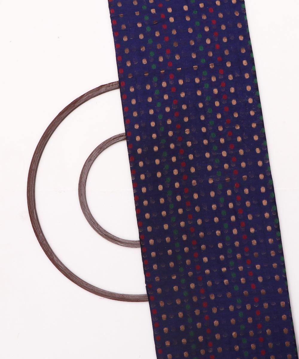 purple polka pattern chanderi silk fabric