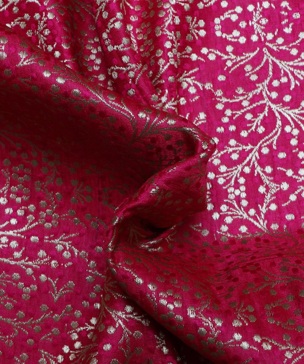 pink yellow and golden two tone floral design banarasi brocade silk b146 5875