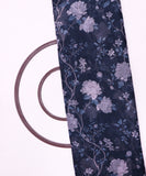 Indigo Colour Floral Print Chiffon Fabric ( 1 Meter )