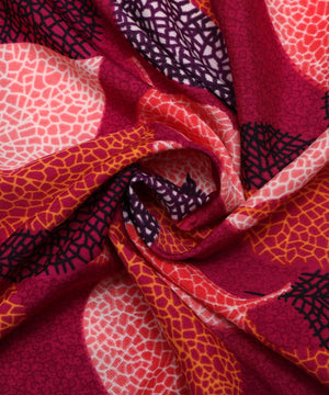wine leaf pattern crepe fabric