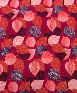 wine leaf pattern crepe fabric