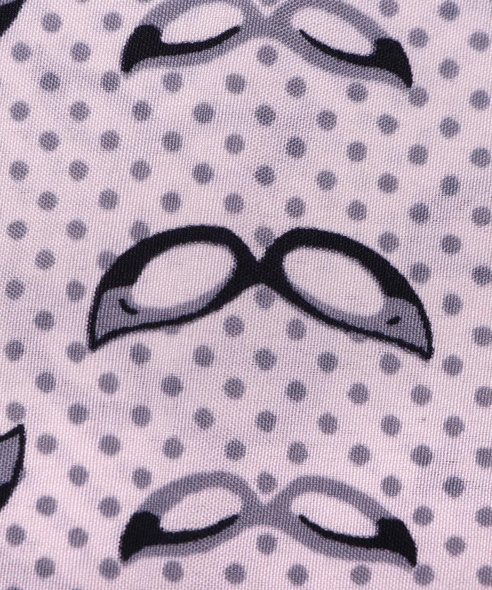 white specs pattern crepe fabric
