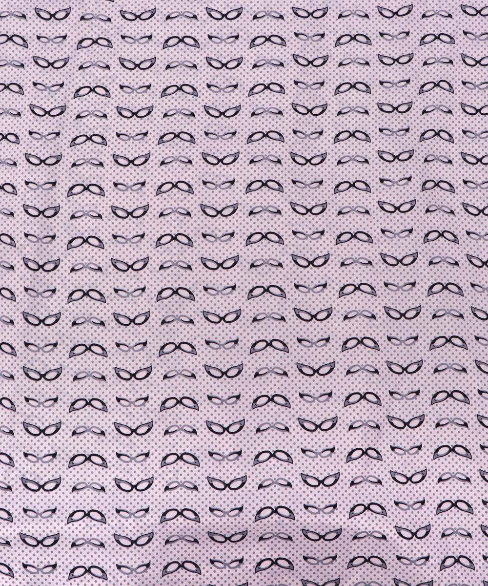 white specs pattern crepe fabric