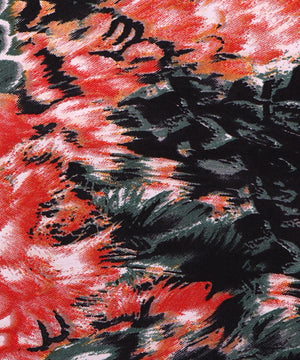 green red unique pattern crepe fabric