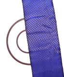 Royal Blue Colour Floral Design Brocade Silk Fabric ( 1 Meter )