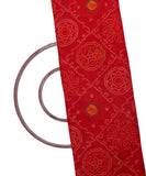 Red Colour Bandhani Print Chiffon Fabric ( 1 Meter )