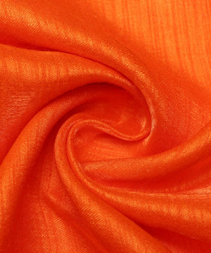 orange colour plain raw silk