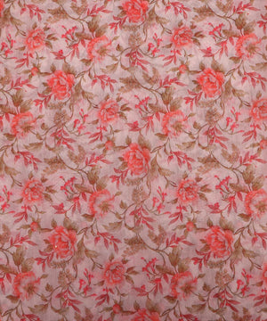 off white colour flower print chanderi fabric