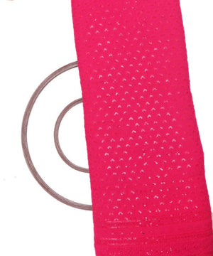 Fuchsia Colour Chikan Embroidery Rayon Fabric