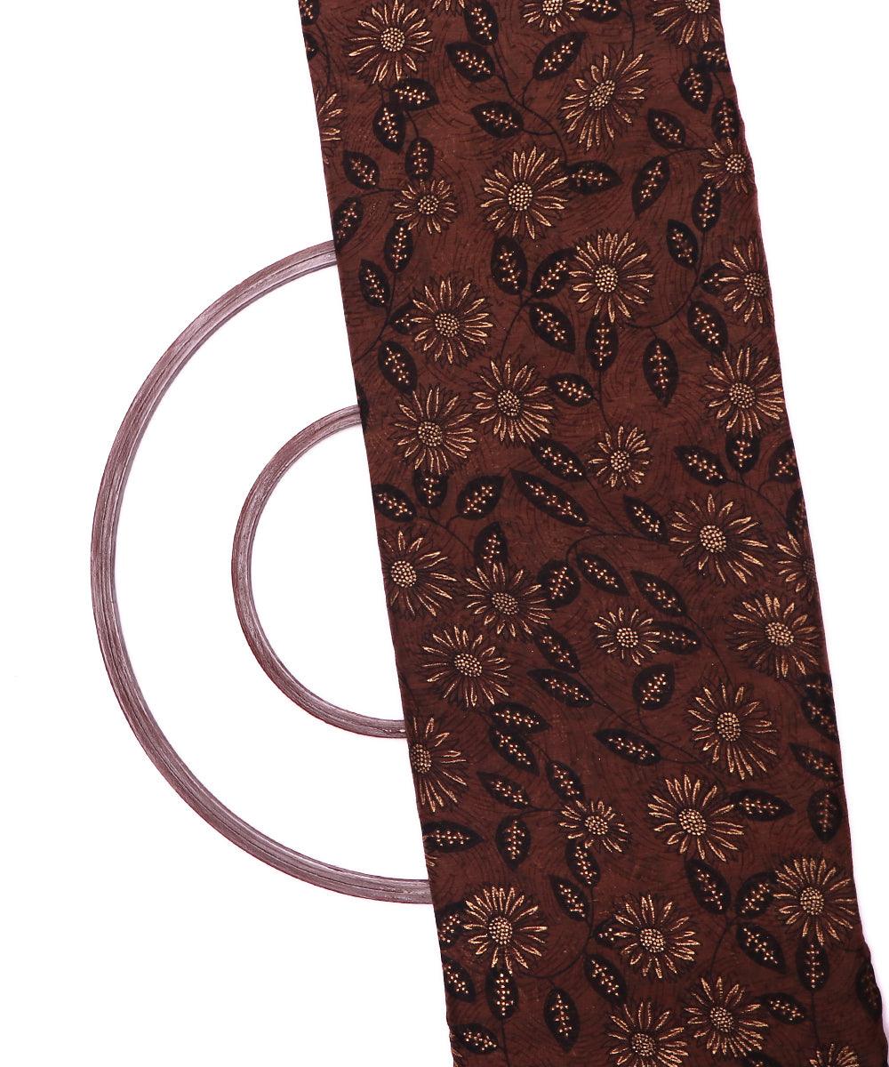 brown floral print chiffon fabric