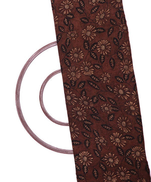 brown floral print chiffon fabric