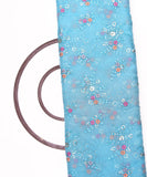 Light Blue Colour Floral Embroidery Organza Silk Fabric