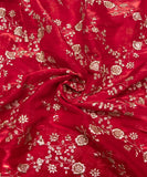 Maroonish Red Colour Jimmy Choo Organza Embroidery Fabric