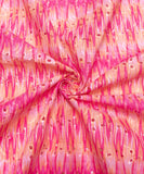 Pink Color Abstarct Digital Print Cotton ChikanKari Embroidery Fabric