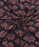 Black Leaf Pattern Screen Printed Cotton Fabric