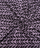 Black Leaf Pattern Screen Printed Cotton Fabric