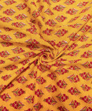 Yellow Buti Screen Printed Cotton Fabric