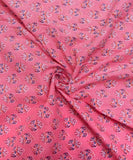 Pink Butti Screen Printed Cotton Fabric