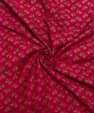 Maroon Butti Screen Printed Cotton Fabric
