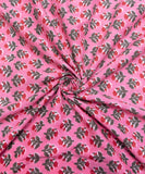 Pink Screen Floral Printed Cotton Fabric