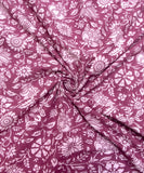Lilac Screen Floral Printed Cotton Fabric