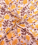 Off White  Screen Floral Print Cotton Fabric