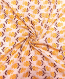 Off White  Screen Floral Printed Cotton Fabric