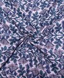 White Floral Printed Cotton Fabric