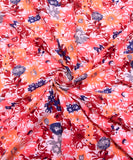 Pink Floral Printed Cotton Fabric