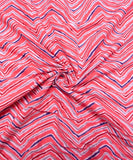 Pink Zig Zag Printed Cotton Fabric