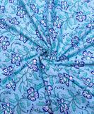 Light Blue Floral Printed Cotton Fabric