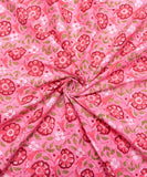 Pink Floral Printed Cotton Fabric