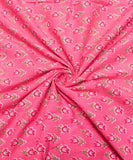 Pink Floral Printed Cotton Fabric