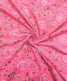 Pink Floral Printed Cotton Fabric