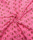 Pink Floral Printed Cotton Fabric