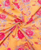 Light Yellow Floral Printed Cotton Fabric