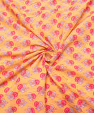 Light Yellow Floral Printed Cotton Fabric