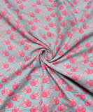 Light Sea Green Floral Printed Cotton Fabric