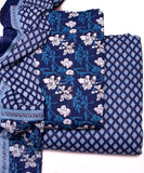 Indigo Blue Floral Printed Ladies Cotton Suit Set