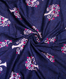 Dark Blue Floral Printed Rayon Fabric